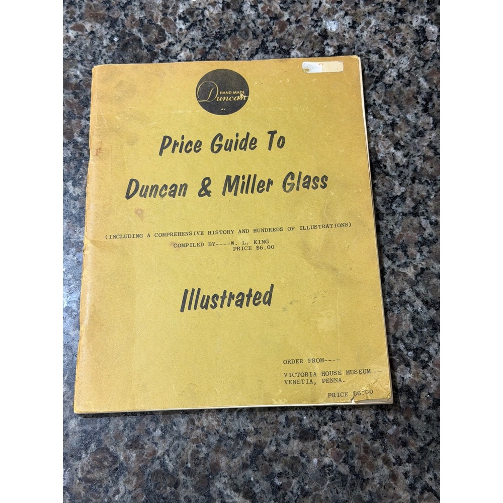 Vintage Price Guide To Duncan & Miller Glass Illustrated W.L.King Reference Book